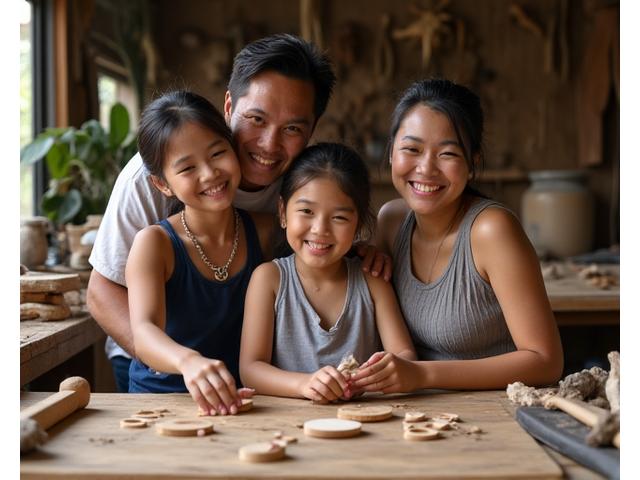 Filipino artisan family of handmade jewelry makers showing ethical craftsmanship