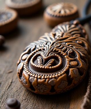 Tribal wooden jewelry featuring authentic Philippine motifs and ethnic designs